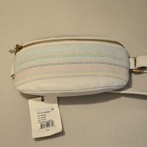 HOBO White Crossbody Bag with Gold Accents